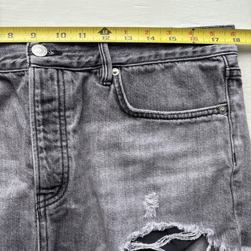 We The Free Free People Womens 31 Shorts Denim Grey Distressed Frayed Hem High - Picture 5 of 8